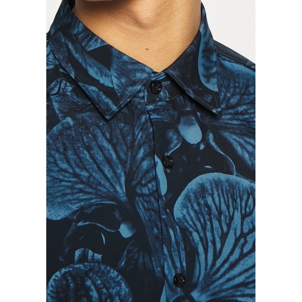 HUGO Boss Blue Orchid Floral Print Button Up Shirt XS - Picture 5 of 15